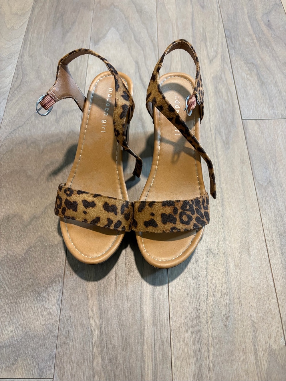 Madden Girl Leopard Print Slingback Sandals - Tan/Leopard